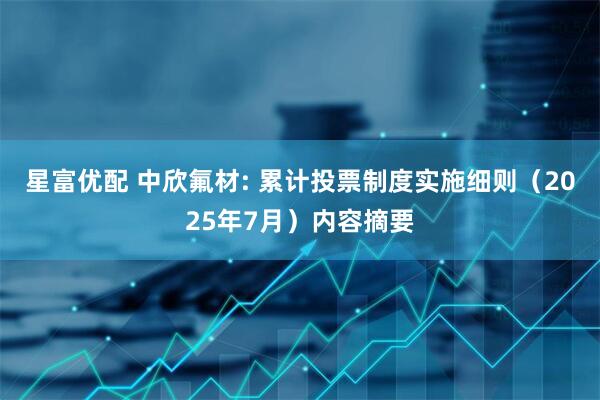 星富优配 中欣氟材: 累计投票制度实施细则（2025年7月）内容摘要