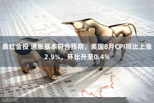 鼎红金投 通胀基本符合预期，美国8月CPI同比上涨2.9%，环比升至0.4%